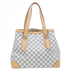 مملوكة مسبقًا حقيبة يد لوي فيتون هامبستيد كانفاس دامير أزور أزرق و أبيض