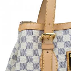 مملوكة مسبقًا حقيبة يد لوي فيتون هامبستيد كانفاس دامير أزور أزرق و أبيض