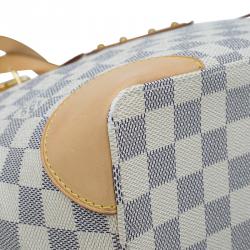 مملوكة مسبقًا حقيبة يد لوي فيتون هامبستيد كانفاس دامير أزور أزرق و أبيض