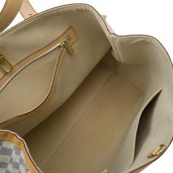 مملوكة مسبقًا حقيبة يد لوي فيتون هامبستيد كانفاس دامير أزور أزرق و أبيض