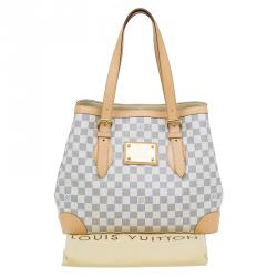 مملوكة مسبقًا حقيبة يد لوي فيتون هامبستيد كانفاس دامير أزور أزرق و أبيض