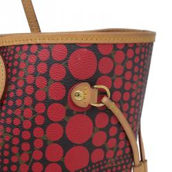 Pre Owned Louis Vuitton Rouge Monogram Canvas Limited Edition Yayoi Kusama Waves Neverfull MM Bag