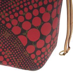 Pre Owned Louis Vuitton Rouge Monogram Canvas Limited Edition Yayoi Kusama Waves Neverfull MM Bag