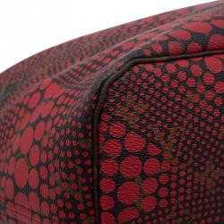 Pre Owned Louis Vuitton Rouge Monogram Canvas Limited Edition Yayoi Kusama Waves Neverfull MM Bag