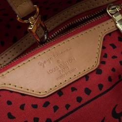 Pre Owned Louis Vuitton Rouge Monogram Canvas Limited Edition Yayoi Kusama Waves Neverfull MM Bag