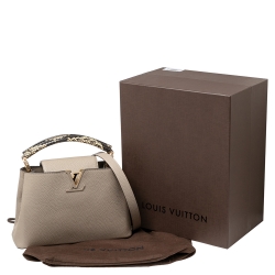 مملوكة مسبقًا حقيبة لوي فيتون كيبوسينز جلد وفرو استراخان ديون رمادي فاتح BB