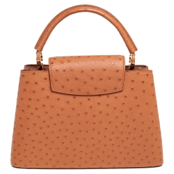 مملوكة مسبقًا Louis Vuitton Tan Ostrich Leather Capucines PM Bag