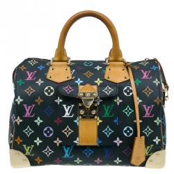Pre Owned Louis Vuitton Black Multicolore Monogram Canvas Speedy 30 Bag