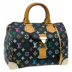 Pre Owned Louis Vuitton Black Multicolore Monogram Canvas Speedy 30 Bag