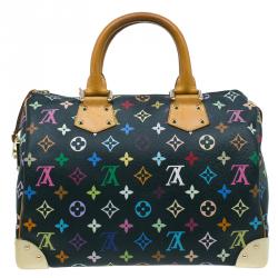 Pre Owned Louis Vuitton Black Multicolore Monogram Canvas Speedy 30 Bag