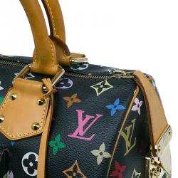 Pre Owned Louis Vuitton Black Multicolore Monogram Canvas Speedy 30 Bag