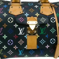 Pre Owned Louis Vuitton Black Multicolore Monogram Canvas Speedy 30 Bag