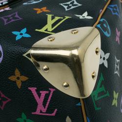 Pre Owned Louis Vuitton Black Multicolore Monogram Canvas Speedy 30 Bag