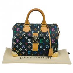 Pre Owned Louis Vuitton Black Multicolore Monogram Canvas Speedy 30 Bag