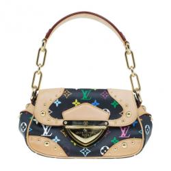 Pre Owned {:en}Louis Vuitton Multicolore Black Leather Marilyn Tote