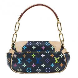 Pre Owned {:en}Louis Vuitton Multicolore Black Leather Marilyn Tote