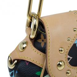 Pre Owned {:en}Louis Vuitton Multicolore Black Leather Marilyn Tote