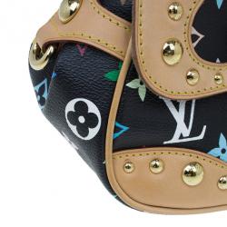 Pre Owned {:en}Louis Vuitton Multicolore Black Leather Marilyn Tote