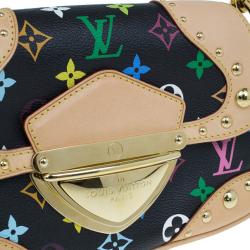 Pre Owned {:en}Louis Vuitton Multicolore Black Leather Marilyn Tote