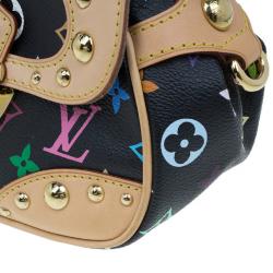 Pre Owned {:en}Louis Vuitton Multicolore Black Leather Marilyn Tote