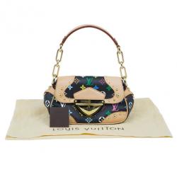 Pre Owned {:en}Louis Vuitton Multicolore Black Leather Marilyn Tote