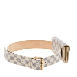 Pre Owned Louis Vuitton Damier Azur Pochette Solo Belt Bag