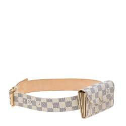 Pre Owned Louis Vuitton Damier Azur Pochette Solo Belt Bag