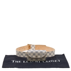 Pre Owned Louis Vuitton Damier Azur Pochette Solo Belt Bag