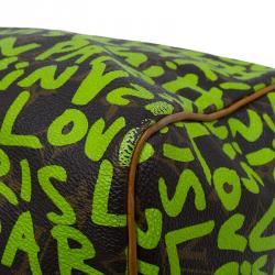 Pre Owned Louis Vuitton Monogram Canvas Lime Green Graffiti Stephen Sprouse Speedy 30 Bag