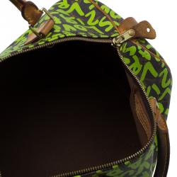 Pre Owned Louis Vuitton Monogram Canvas Lime Green Graffiti Stephen Sprouse Speedy 30 Bag