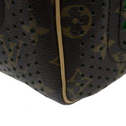 Pre Owned حقيبة لوي فيتون سبيدي 30 كانفاس أخضر مثقب إصدار محدود