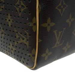 Pre Owned حقيبة لوي فيتون سبيدي 30 كانفاس أخضر مثقب إصدار محدود