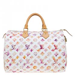 مملوكة مسبقًا حقيبة لوي فيتون سبيدي أكواريل ريتشارد برنس ألوان مائية كانفاس 35