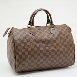 Pre Owned Louis Vuitton Damier Ebene Canvas Speedy 35 Bag