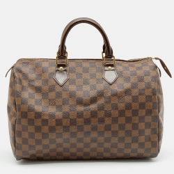 Pre Owned Louis Vuitton Damier Ebene Canvas Speedy 35 Bag