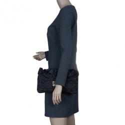 Pre Owned Louis Vuitton Black Monogram Nylon Devi Pochette MM