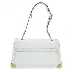 Pre Owned Louis Vuitton White Suhali Leather L’Aimable Shoulder Bag