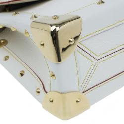 Pre Owned Louis Vuitton White Suhali Leather L’Aimable Shoulder Bag