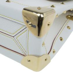 Pre Owned Louis Vuitton White Suhali Leather L’Aimable Shoulder Bag