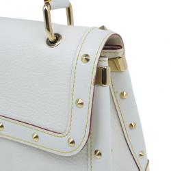 Pre Owned Louis Vuitton White Suhali Leather L’Aimable Shoulder Bag