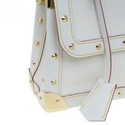 Pre Owned Louis Vuitton White Suhali Leather L’Aimable Shoulder Bag