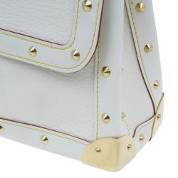 Pre Owned Louis Vuitton White Suhali Leather L’Aimable Shoulder Bag