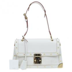 Pre Owned Louis Vuitton White Suhali Leather L’Aimable Shoulder Bag