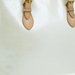 Pre Owned Louis Vuitton White Monogram Vernis Brentwood Tote