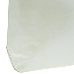 Pre Owned Louis Vuitton White Monogram Vernis Brentwood Tote