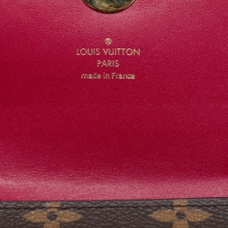 Pre Owned Louis Vuitton Fuschia Canvas Monogram Flore Compact Wallet