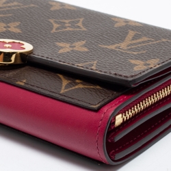 Pre Owned Louis Vuitton Fuschia Canvas Monogram Flore Compact Wallet