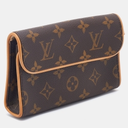 Pre Owned Louis Vuitton Brown Monogram Coated Canvas Pochette Florentine Belt Bag
