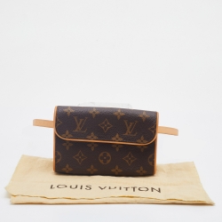 Pre Owned Louis Vuitton Brown Monogram Coated Canvas Pochette Florentine Belt Bag
