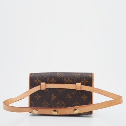 Pre Owned Louis Vuitton Brown Monogram Coated Canvas Pochette Florentine Belt Bag